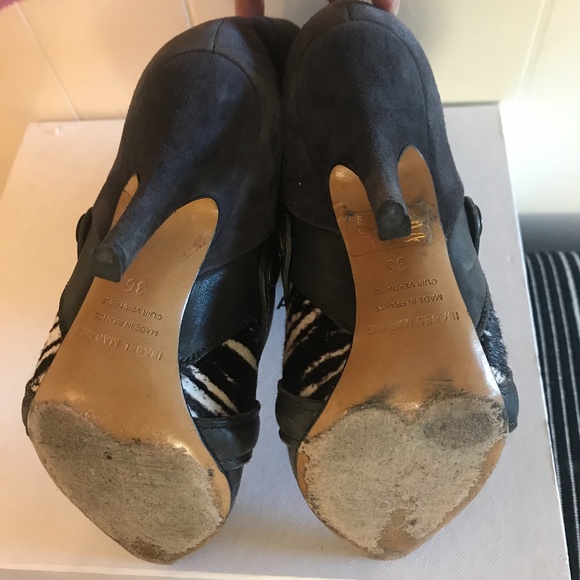 ISABEL MARANT Tacy Suede Zebra Printed Pony Bootie - Picture 8 of 13